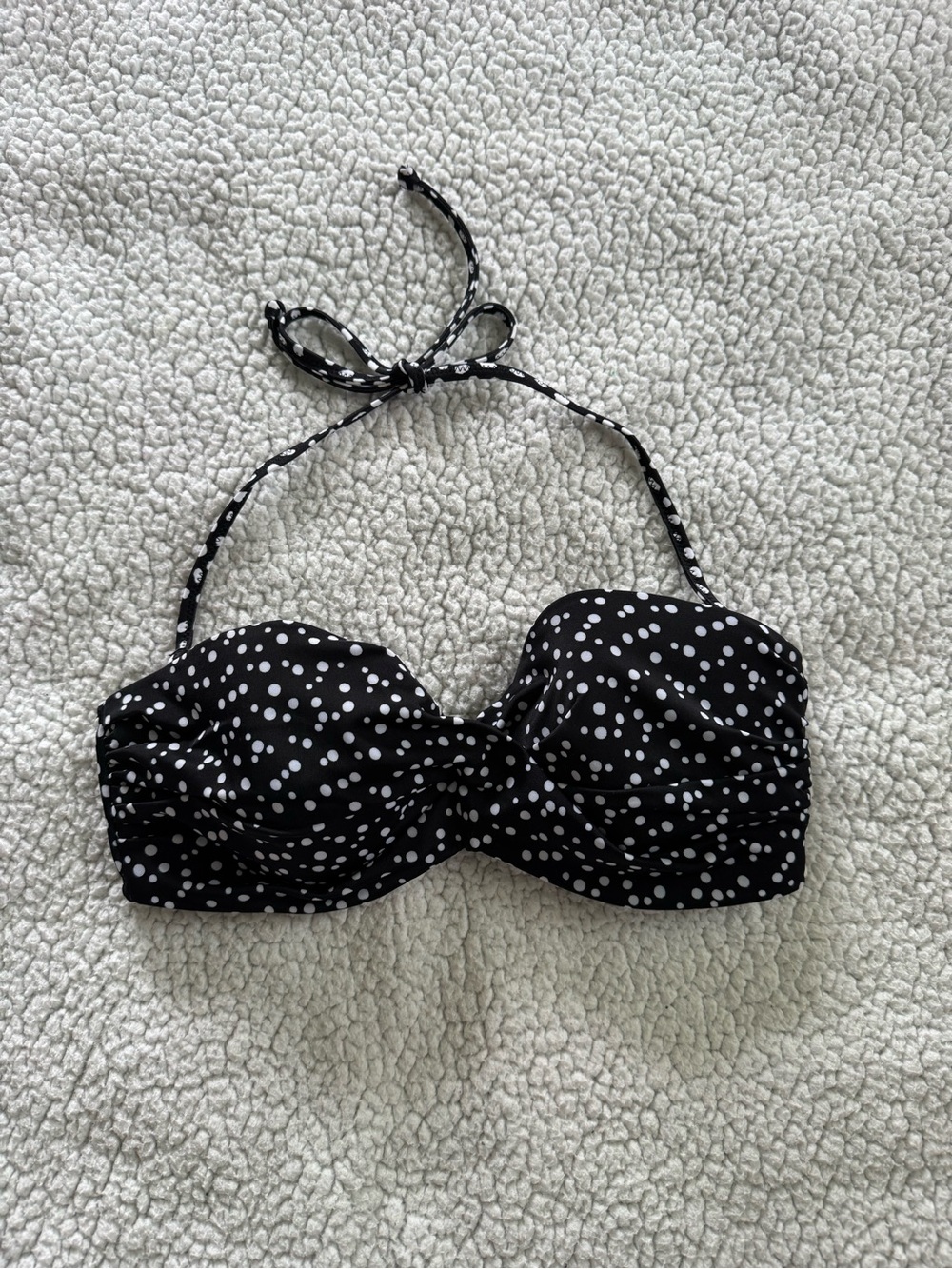 Victoria's Secret Black & White Polka Dot Bandeau Bikini Top